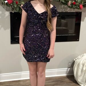 Purple Sequin  Dress